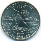 США, 25 центов 2001 год D (UNC)