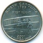 США, 25 центов 2001 год D (UNC)