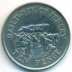 Джерси, 10 пенсов 1992 год (UNC)