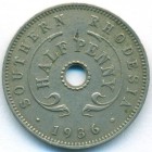 Южная Родезия, 1/2 пенни 1936 год