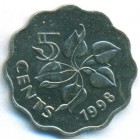 Свазиленд, 5 центов 1998 год (UNC)