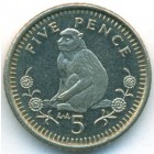 Гибралтар, 5 пенсов 1996 год (UNC)