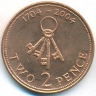 Гибралтар, 2 пенса 2004 год (UNC)
