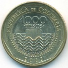 Колумбия, 1000 песо 2012 год (UNC)