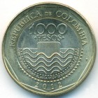 Колумбия, 1000 песо 2012 год (UNC)