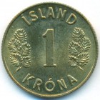 Исландия, 1 крона 1974 год (UNC)