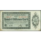 Германия, 100 000 000 марок 1923 год НОТГЕЛЬД