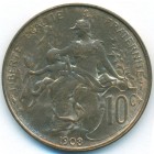 Франция, 10 сантимов 1908 год (UNC)