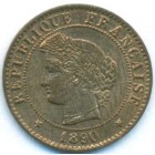 Франция, 1 сантим 1890 год A (UNC)