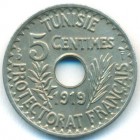 Тунис, 5 сантимов 1919 год (UNC)