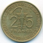 Западно-Африканские Штаты, 25 франков 1971 год