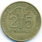 Западно-Африканские Штаты, 25 франков 1975 год