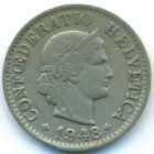Швейцария, 5 раппенов 1948 год