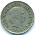 Швейцария, 5 раппенов 1949 год