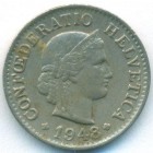 Швейцария, 5 раппенов 1948 год