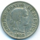 Швейцария, 5 раппенов 1908 год
