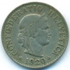 Швейцария, 5 раппенов 1920 год