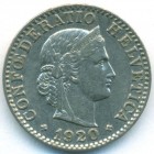 Швейцария, 20 раппенов 1920 год