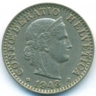Швейцария, 20 раппенов 1943 год