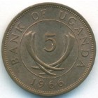 Уганда, 5 центов 1966 год (UNC)