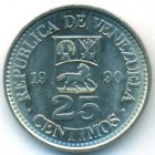 Венесуэла, 25 сентимо 1990 год (UNC)