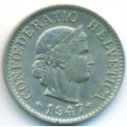 Швейцария, 5 раппенов 1947 год (AU)