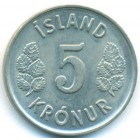 Исландия, 5 крон 1974 год (UNC)