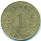 Исландия, 1 крона 1966 год (AU)