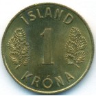 Исландия, 1 крона 1969 год (UNC)