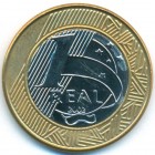 Бразилия, 1 реал 2002 год (UNC)