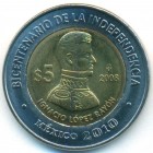 Мексика, 5 песо 2008 год (UNC)
