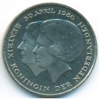 Нидерланды, 1 гульден 1980 год (UNC)