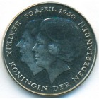 Нидерланды, 1 гульден 1980 год (UNC)