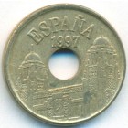 Испания, 25 песет 1997 год (UNC)