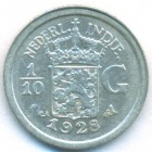Нидерландская Восточная Индия, 1/10 гульдена 1928 год (AU)