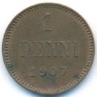 Княжество Финляндия, 1 пенни 1907 год
