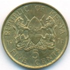 Кения, 5 центов 1971 год(UNC)