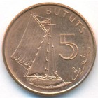 Гамбия, 5 бутутов 1998 год (UNC)