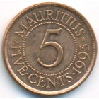 Маврикий, 5 центов 1993 год (UNC)