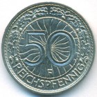 Веймарская республика, 50 рейхспфеннигов 1935 год F (UNC)
