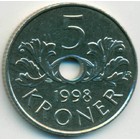 Норвегия, 5 крон 1998 год (UNC)