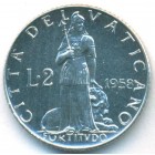 Ватикан, 2 лиры 1958 год (UNC)