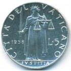 Ватикан, 5 лир 1958 год (UNC)