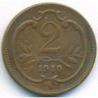 Австрия, 2 геллера 1910 год