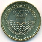 Колумбия, 1000 песо 2012 год (UNC)