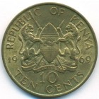 Кения, 10 центов 1969 год (UNC)