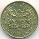 Кения, 5 центов 1984 год (UNC)