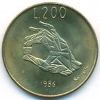 Сан-Марино, 200 лир 1986 год (UNC)