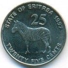 Эритрея, 25 центов 1997 год (UNC)