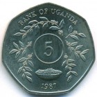 Уганда, 5 шиллингов 1987 год (UNC)